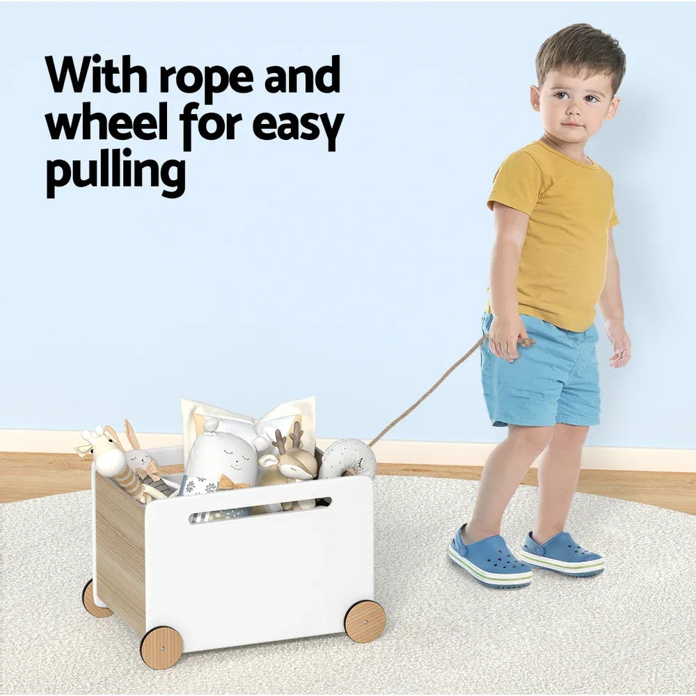 Keezi Kids Toy Box Container Children Chest Storage Clothes Organiser Wheels - Mekamart Australia