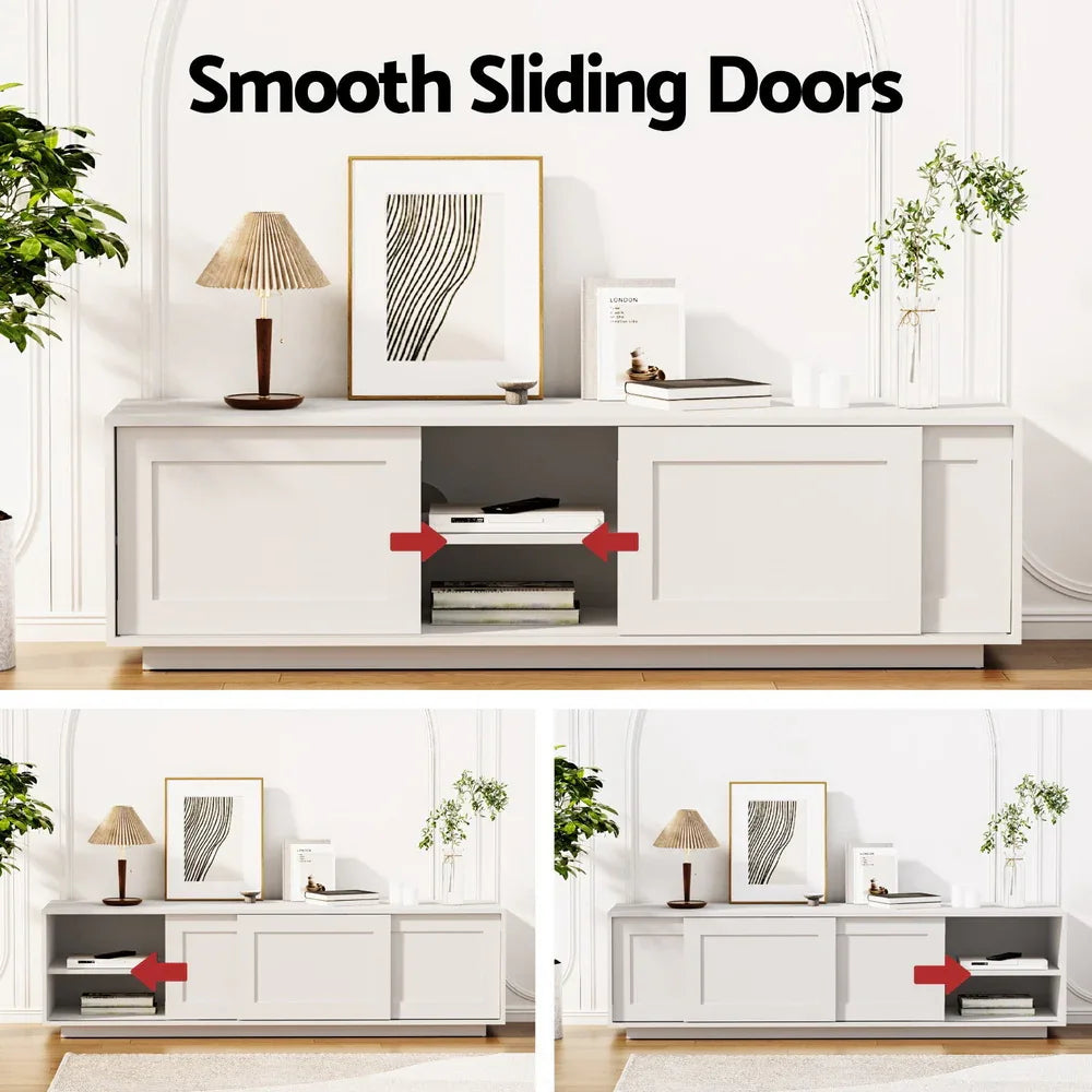 Artiss TV Unit Entertainment Unit Storage Cabinet 160cm White - Mekamart Australia