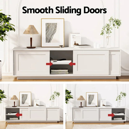 Artiss TV Unit Entertainment Unit Storage Cabinet 160cm White - Mekamart Australia