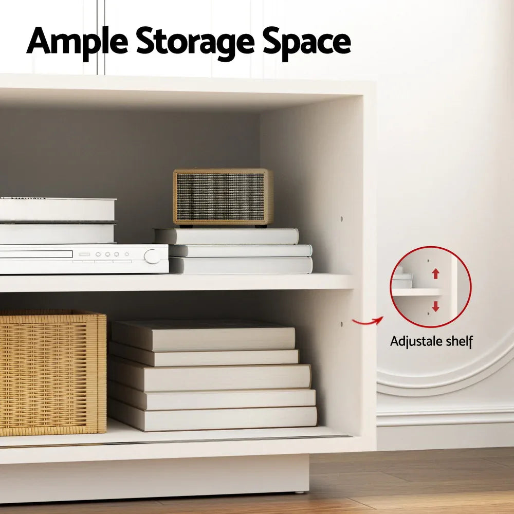Artiss TV Unit Entertainment Unit Storage Cabinet 160cm White - Mekamart Australia