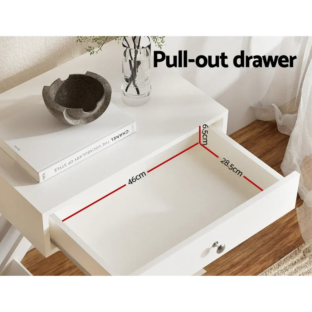 Artiss Bedside Table Drawers Side Table Storage Cabinet Nightstand White QARA - Mekamart Australia