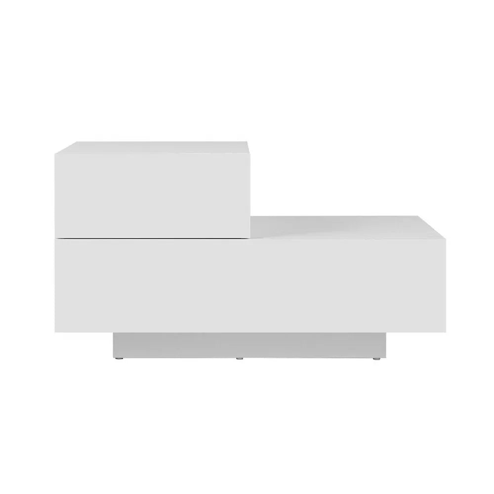 Artiss Bedside Tables LED 2 Drawers - REMI White - Mekamart Australia