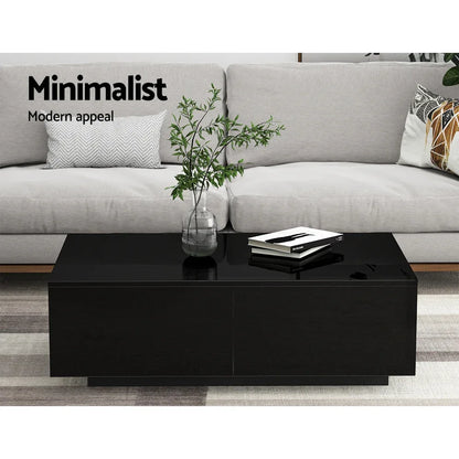 Artiss Coffee Table 4 Drawers Black Trevi - Mekamart Australia