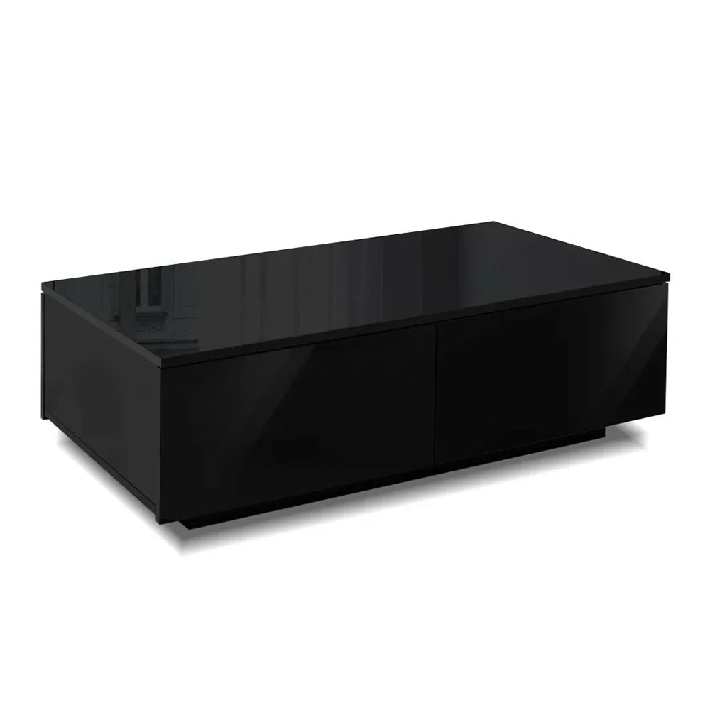 Artiss Coffee Table 4 Drawers Black Trevi - Mekamart Australia