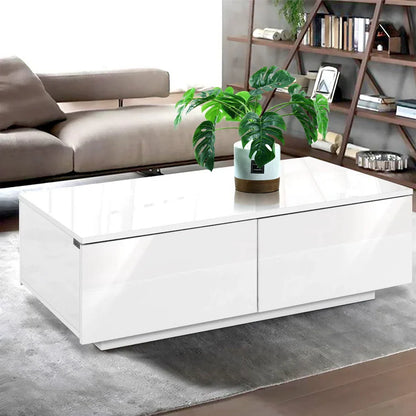 Artiss Coffee Table 4 Drawers White Trevi - Mekamart Australia