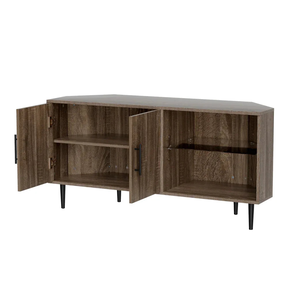 Artiss Corner Entertainment Unit Stand TV Cabinet Open Storage Shelf 120CM - Mekamart Australia