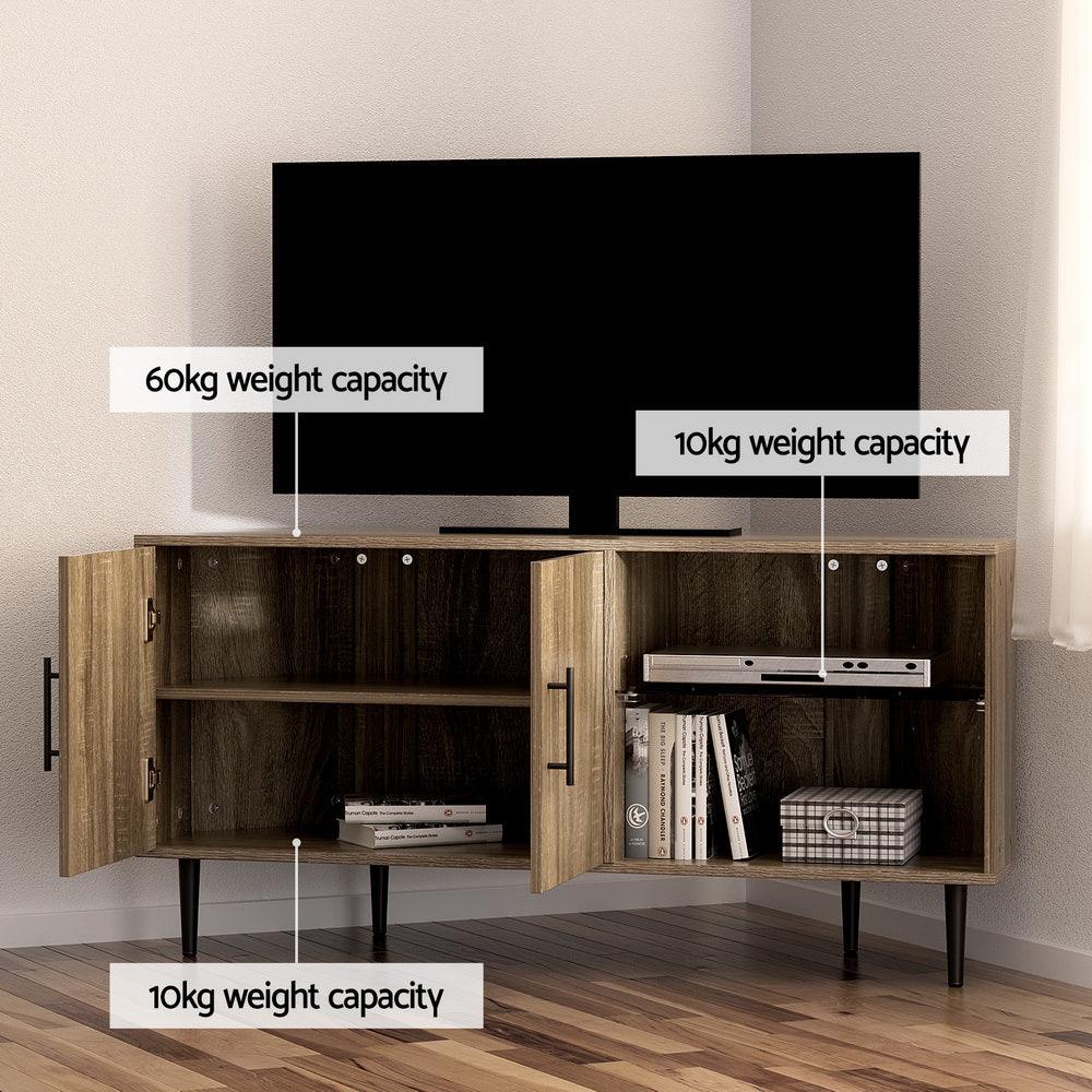Artiss Corner Entertainment Unit Stand TV Cabinet Open Storage Shelf 120CM - Mekamart Australia