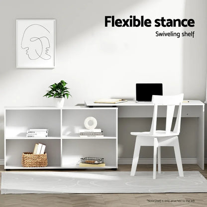 Artiss Computer Desk Bookshelf White 130CM - Mekamart Australia