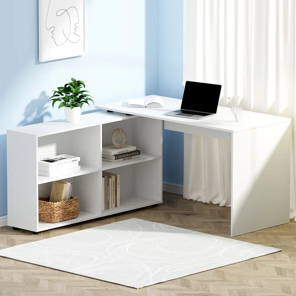 Artiss Computer Desk Bookshelf White 130CM - Mekamart Australia