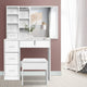 Artiss Dressing Table Stool Set Sliding Mirror White Diane - Mekamart Australia