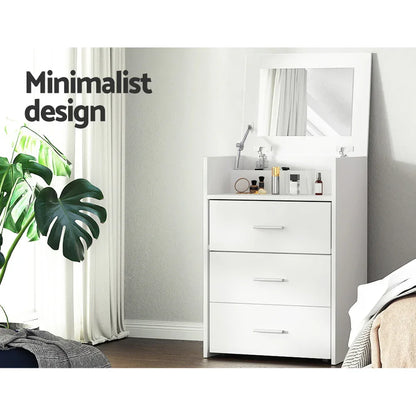 Artiss 2-in-1 Dressing Table Stool Set Bedside Table White - Mekamart Australia