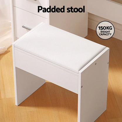 Artiss Dressing Table Set Stool 10 Led Bulbs White Dylan - Mekamart Australia