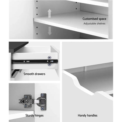 Artiss Shoe Rack Cabinet 30 Pairs White Eve - Mekamart Australia