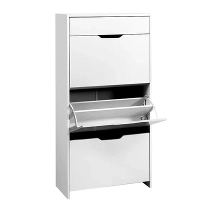 Artiss Shoe Rack Cabinet 24 Pairs White Luna - Mekamart Australia