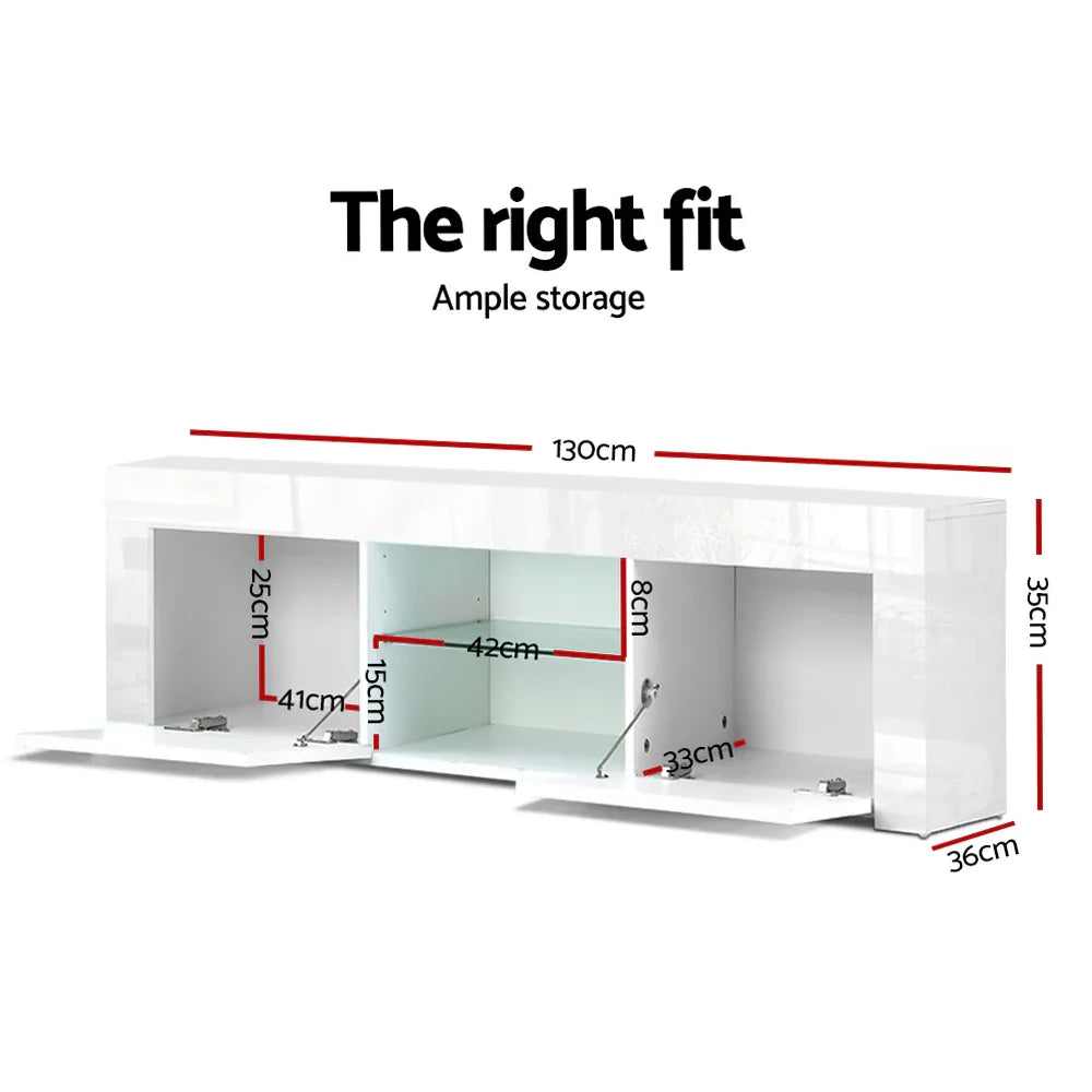 Artiss Entertainment Unit TV Cabinet 130cm White Ivan - Mekamart Australia