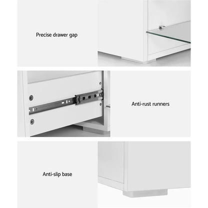 Artiss TV Cabinet Entertainment Unit 180cm Wood White James - Mekamart Australia