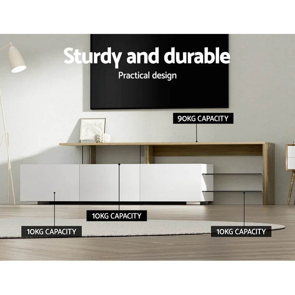 Artiss TV Cabinet Entertainment Unit 180cm Wood White James - Mekamart Australia