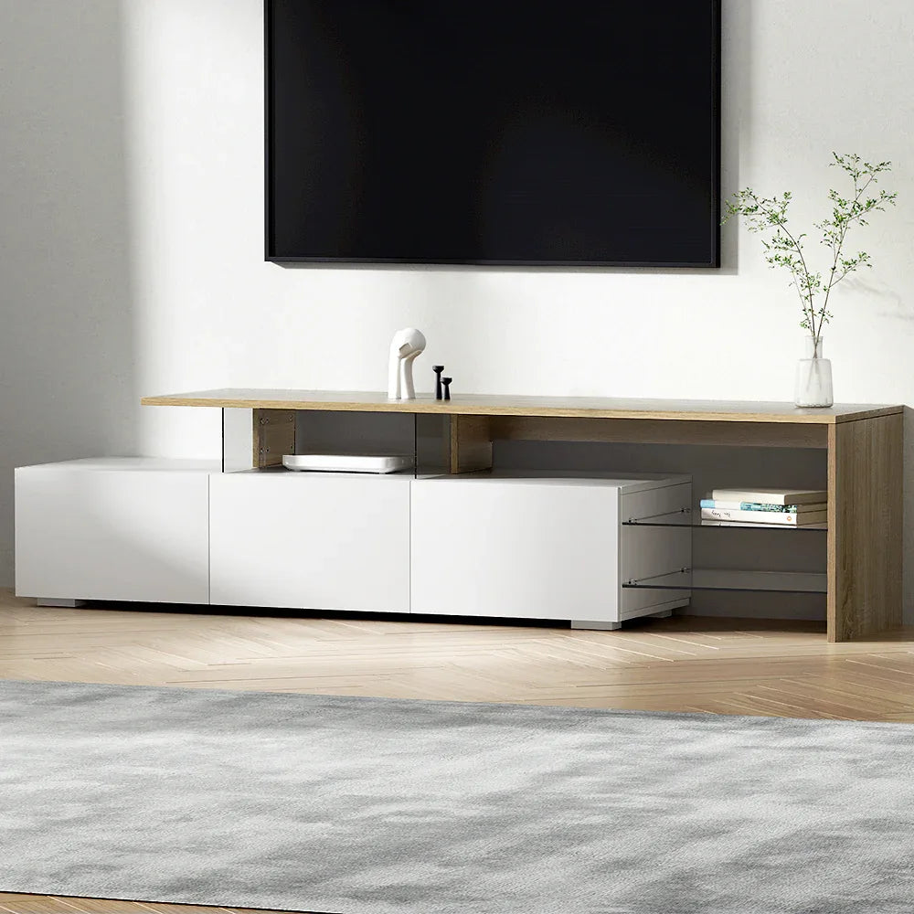 Artiss TV Cabinet Entertainment Unit 180cm Wood White James - Mekamart Australia