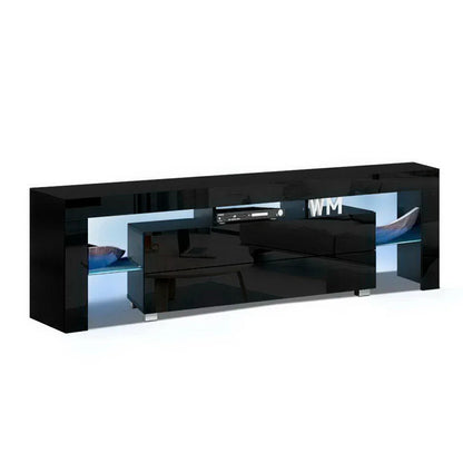 Artiss Entertainment Unit TV Cabinet LED 160cm Black Elo - Mekamart Australia