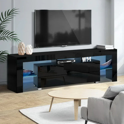 Artiss Entertainment Unit TV Cabinet LED 160cm Black Elo - Mekamart Australia