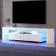 Artiss TV Cabinet Entertainment Unit Stand RGB LED Gloss Furniture 200cm White - Mekamart Australia