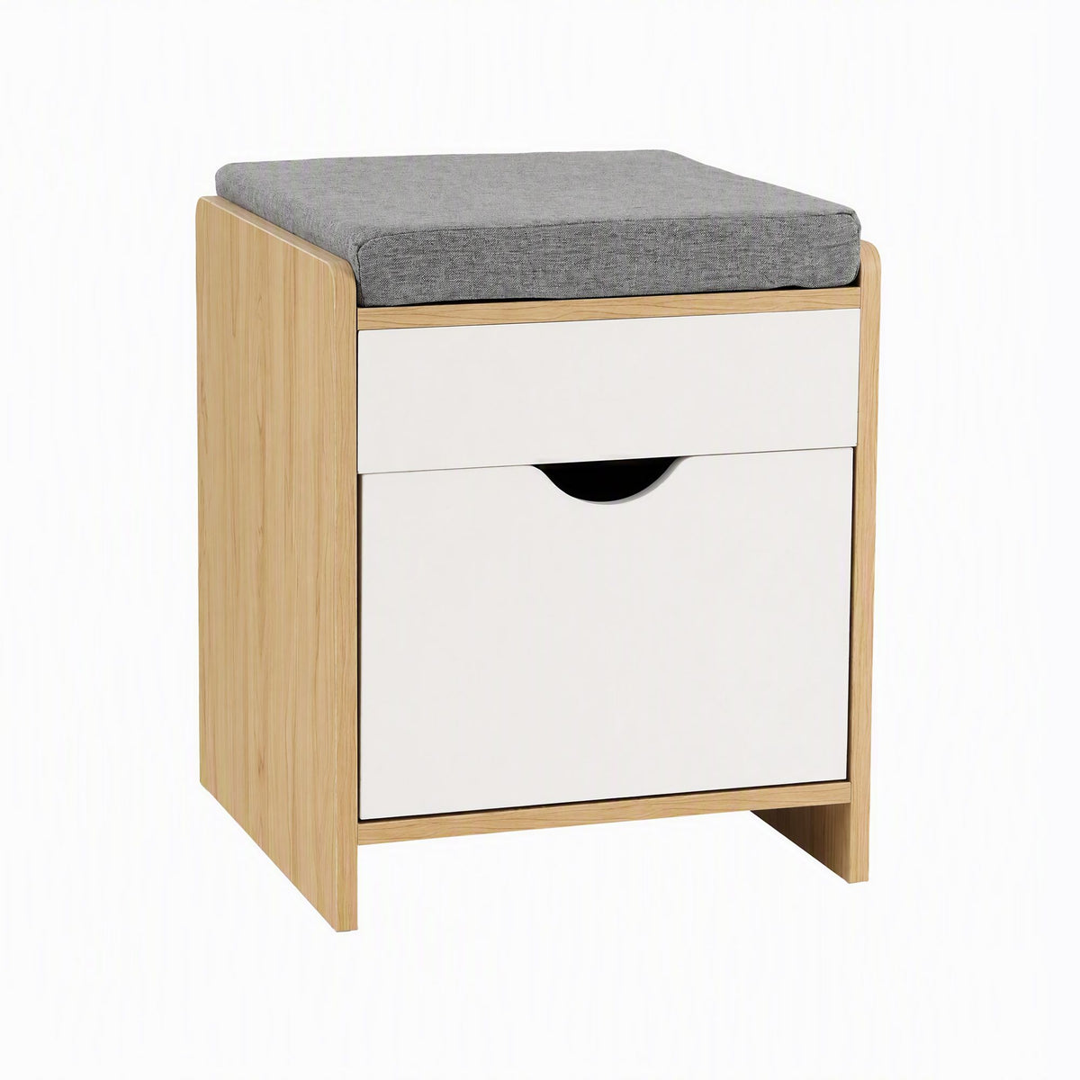 Artiss Storage Ottoman with Drawer 100kg Capacity Footrest Cushion Pine