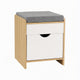 Artiss Storage Ottoman with Drawer 100kg Capacity Footrest Cushion Pine