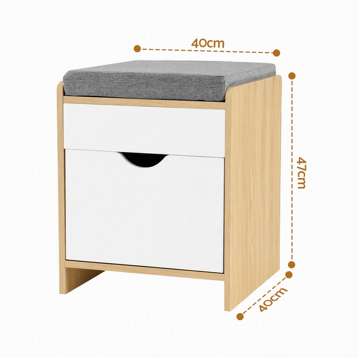 Artiss Storage Ottoman with Drawer 100kg Capacity Footrest Cushion Pine
