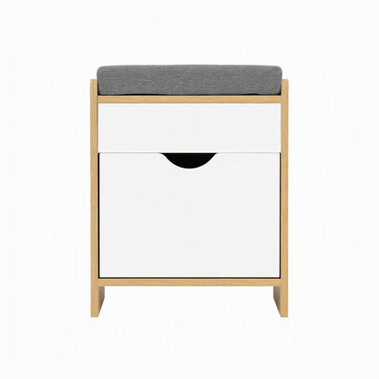 Artiss Storage Ottoman with Drawer 100kg Capacity Footrest Cushion Pine
