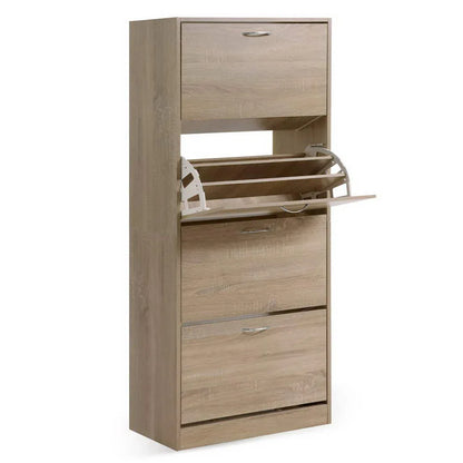 Artiss Shoe Rack Cabinet 60 Pairs 4 Doors - Wood - Mekamart Australia