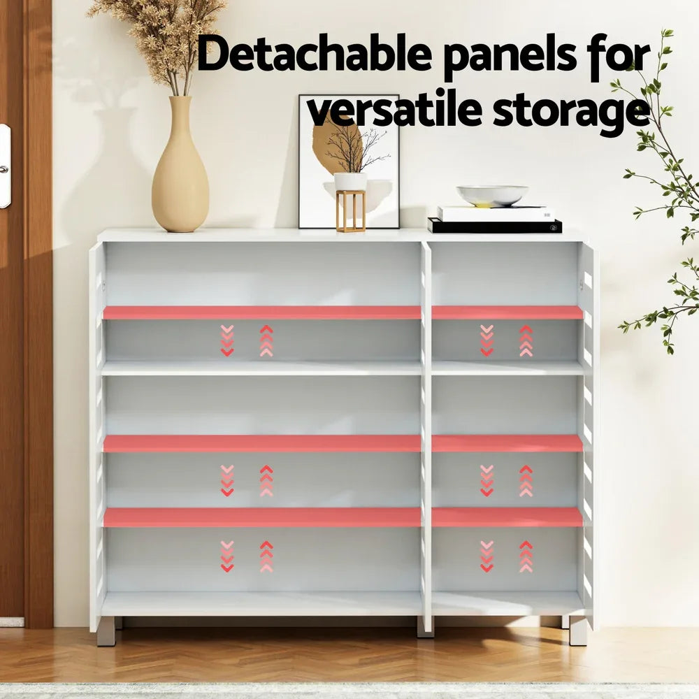 Artiss Shoe Rack Cabinet 30 Pairs Adjustable Shelf White - Mekamart Australia