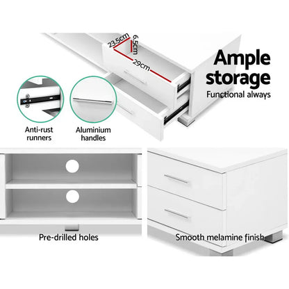 Artiss Entertainment Unit TV Cabinet 120cm White Dylan - Mekamart Australia