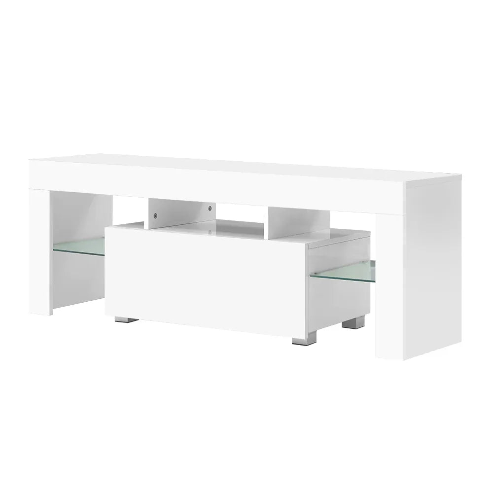 Artiss Entertainment Unit TV Cabinet LED 130cm White Elo - Mekamart Australia