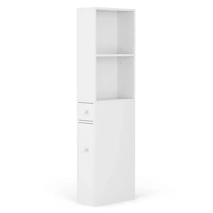 Artiss Bathroom Cabinet Storage Slim Organiser Drawer Toilet Corner 135cm White - Mekamart Australia