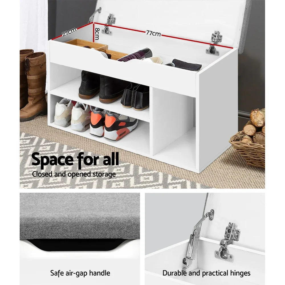 Artiss Shoe Rack Bench Shoe Cabinet White Allen - Mekamart Australia