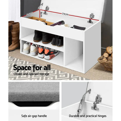 Artiss Shoe Rack Bench Shoe Cabinet White Allen - Mekamart Australia