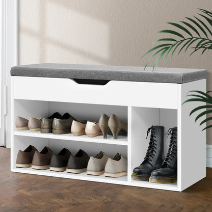 Artiss Shoe Rack Bench Shoe Cabinet White Allen - Mekamart Australia