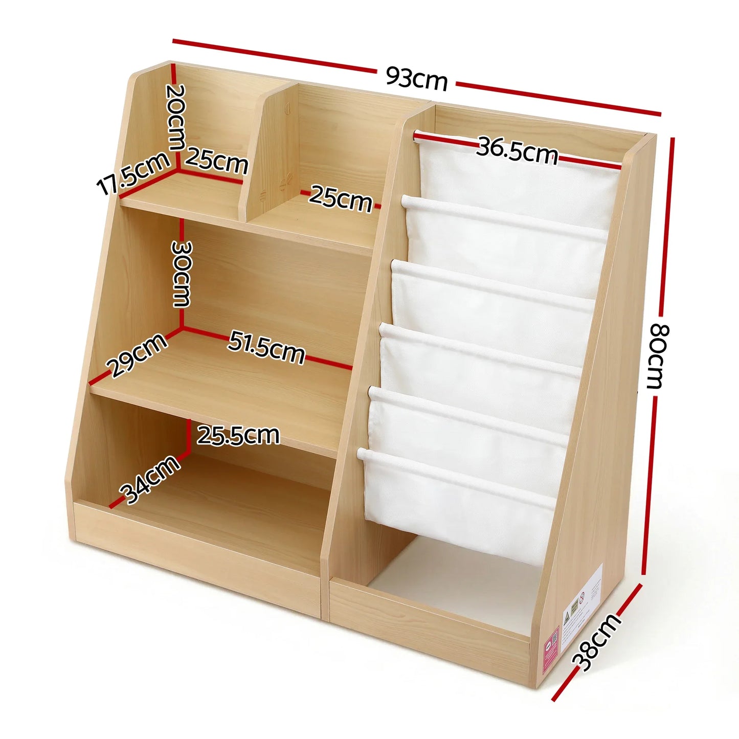 Keezi Kids Bookshelf Wood Bookcase Children Storage Rack Display Shelves Holder - Mekamart Australia