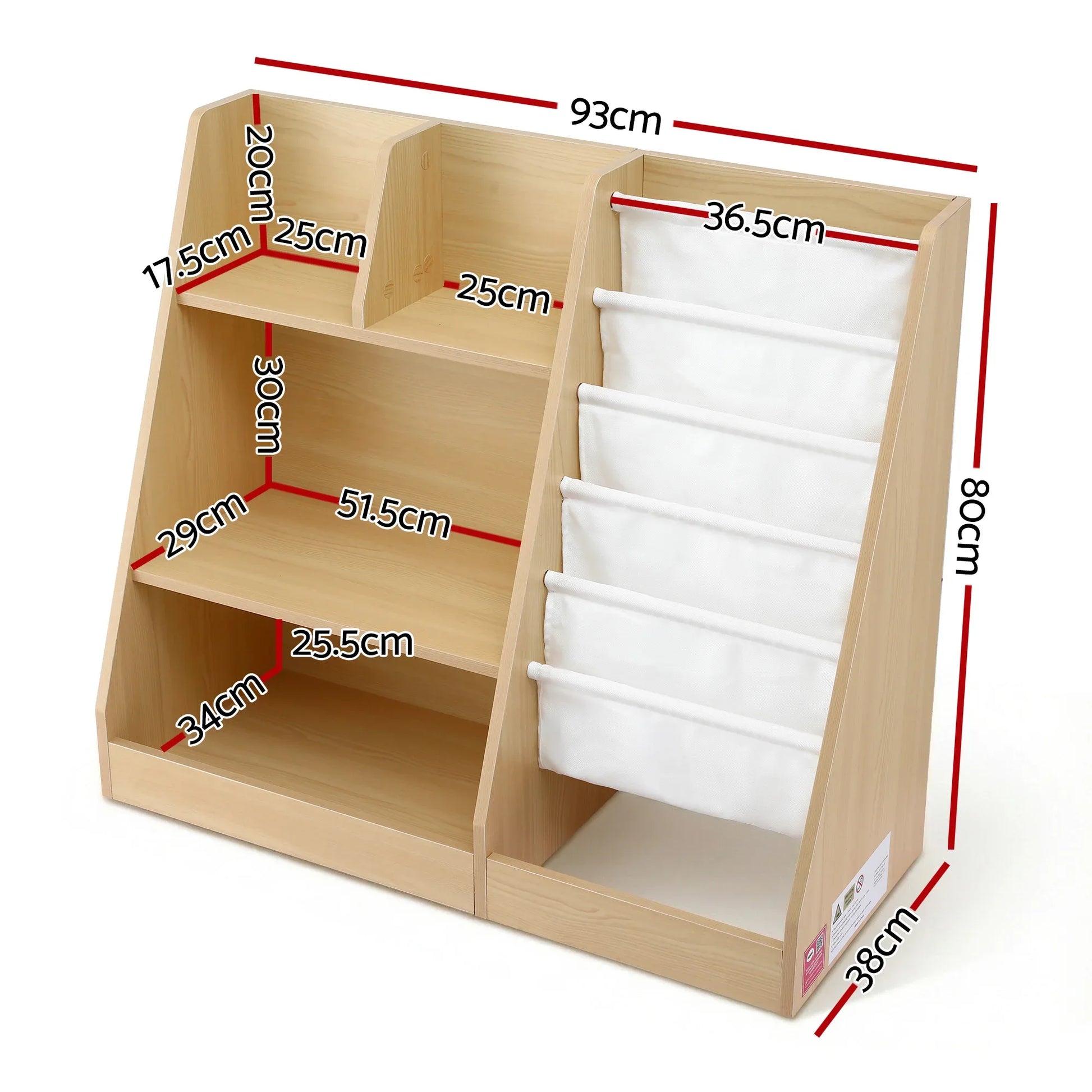 Keezi Kids Bookshelf Wood Bookcase Children Storage Rack Display Shelves Holder - Mekamart Australia