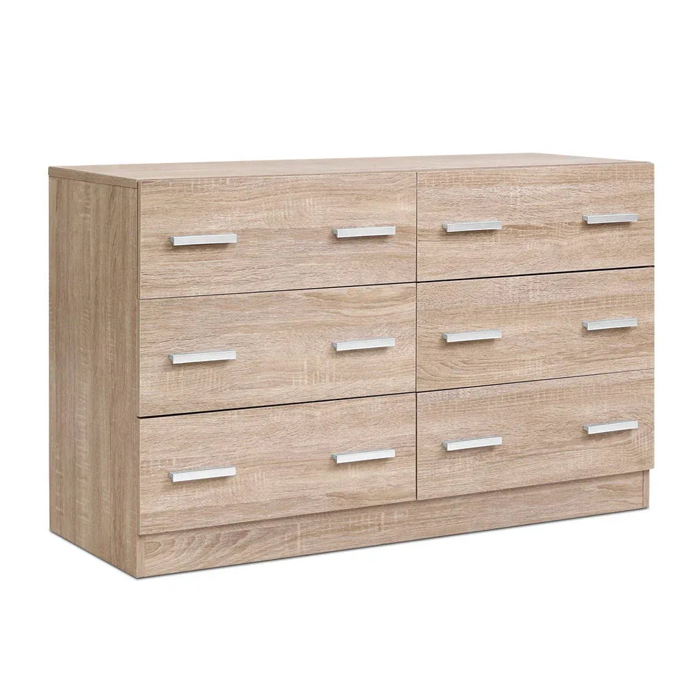 Artiss 6 Chest of Drawers - VEDA Pine - Mekamart Australia