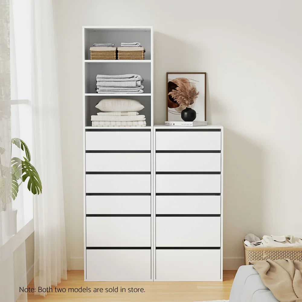 Artiss 6 Chest of Drawers Dresser Tallboy White - Mekamart Australia