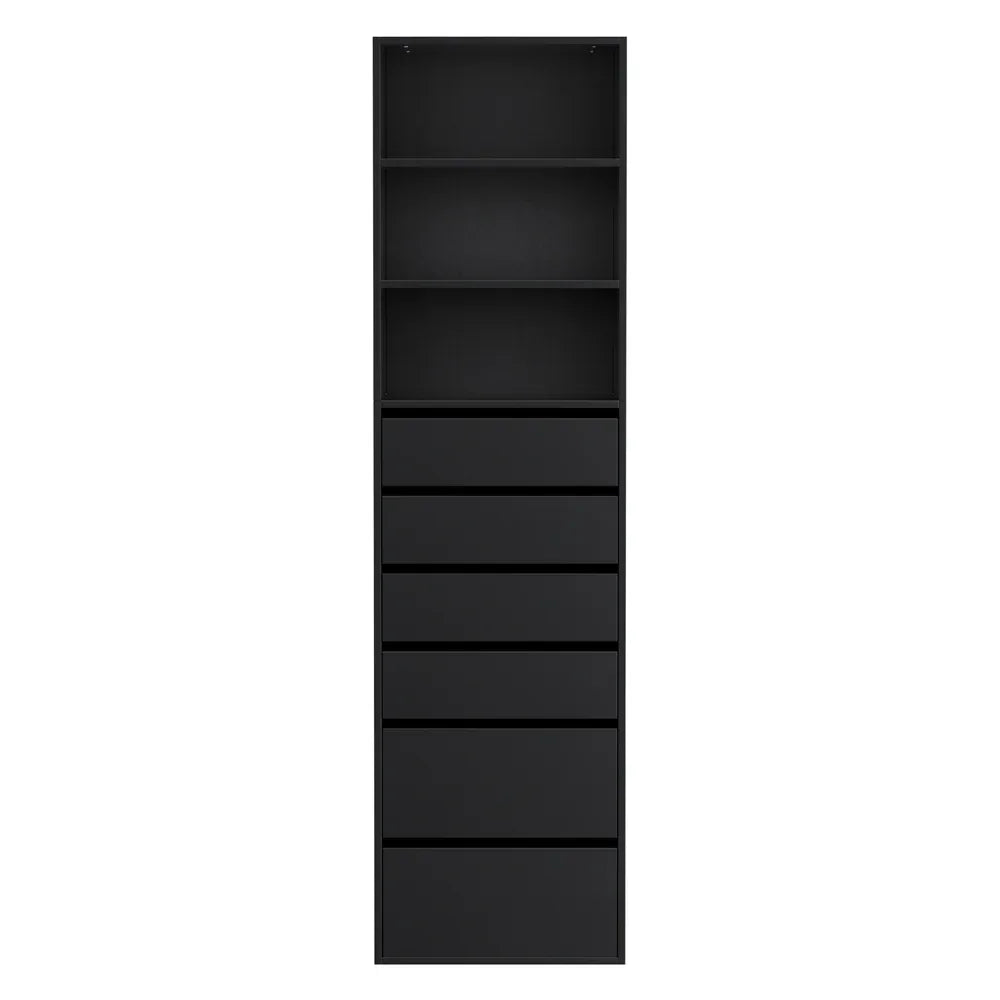 Artiss 6 Chest of Drawers Tallboy Cabinet Black - Mekamart Australia