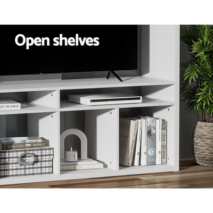 Artiss Entertainment Center Unit TV Stand TV Cabinet Open Shelves 183CM White - Mekamart Australia