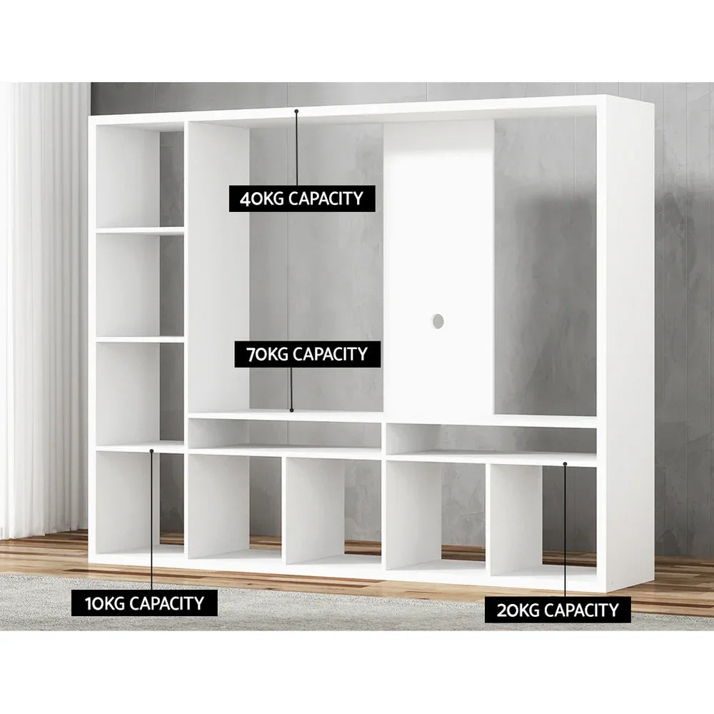 Artiss Entertainment Center Unit TV Stand TV Cabinet Open Shelves 183CM White - Mekamart Australia