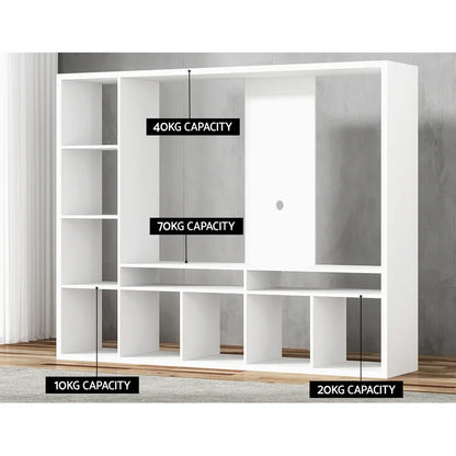 Artiss Entertainment Center Unit TV Stand TV Cabinet Open Shelves 183CM White - Mekamart Australia