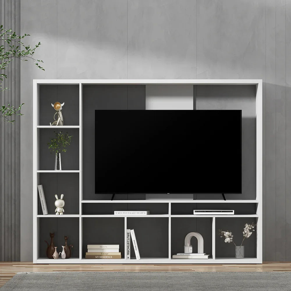 Artiss Entertainment Center Unit TV Stand TV Cabinet Open Shelves 183CM White - Mekamart Australia