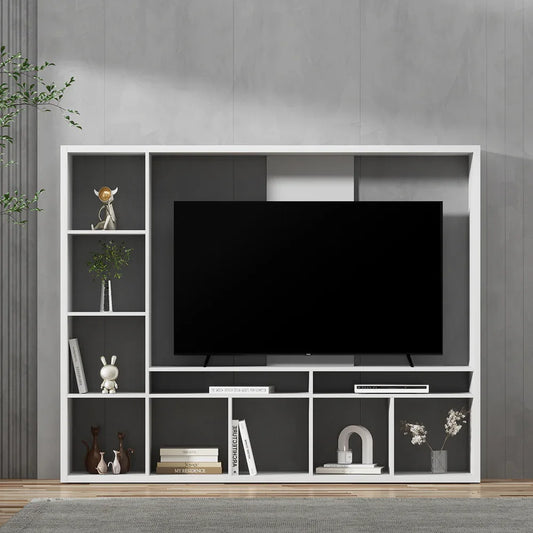 Artiss Entertainment Center Unit TV Stand TV Cabinet Open Shelves 183CM White - Mekamart Australia