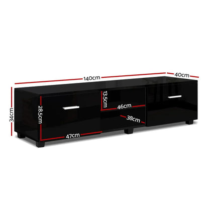 Artiss Entertainment Unit TV Cabinet 140cm Black Jim - Mekamart Australia