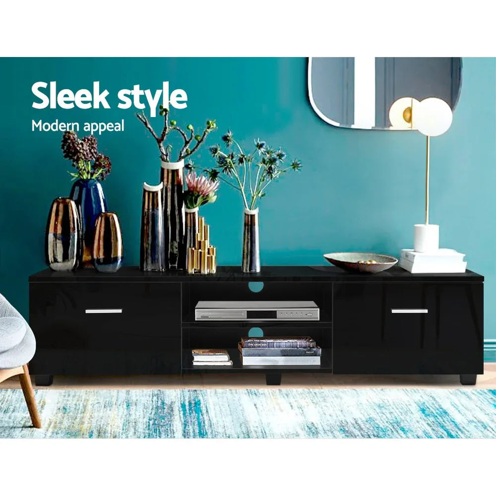 Artiss Entertainment Unit TV Cabinet 140cm Black Jim - Mekamart Australia