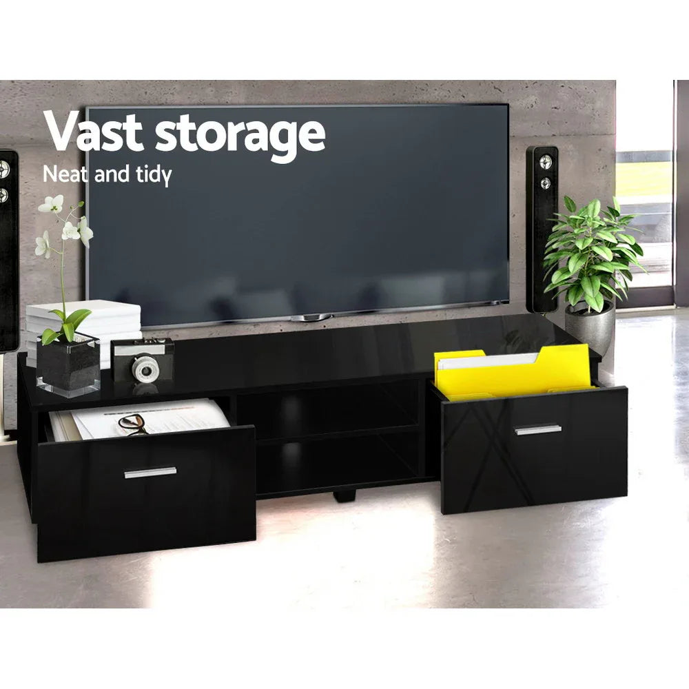 Artiss Entertainment Unit TV Cabinet 140cm Black Jim - Mekamart Australia